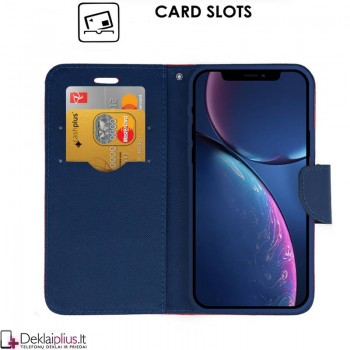 Telone fancy dėklas su skyreliais - raudonas (telefonui Apple Iphone 13 Pro)
